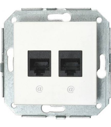 Fontini F37 Компьютерная розетка, 8 контактов, 6 кат. 2-х местная белый 37707052