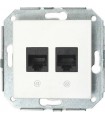 Fontini F37 Компьютерная розетка, 8 контактов, 6 кат. 2-х местная белый 37707052
