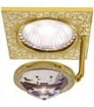 Квадратный точечный светильник с крупным кристаллом FEDE SAN SEBASTIAN CRYSTAL DE LUXE золото с белой патиной FD1033CLOP