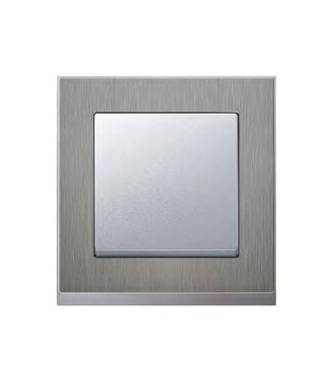 Выключатель Merten M-Pure Decor нерж.сталь/цвет алюминий {PRODUCT_REFERENCE}