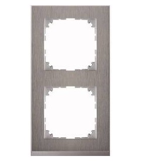 Merten M-Pure Decor 2-постовая рамка, нерж.сталь/цвет алюминия {PRODUCT_REFERENCE}