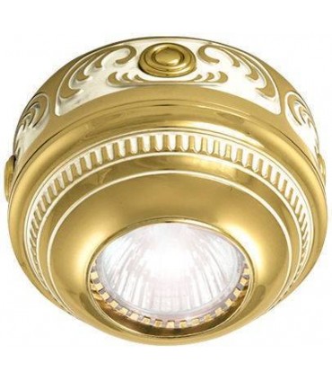 Накладной точечный светильник из латуни FEDE ROMA Surface, золото с белой патиной FD15-LEOP