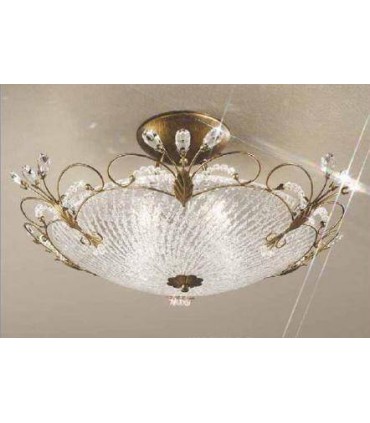 Светильник потолочный Kolarz Cornaro, Pure crystal, состаренное золото,  0118.56.GA.KPT  0118.56.GA.KPT