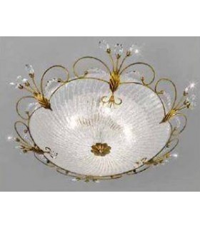 Светильник потолочный Kolarz Cornaro, Pure crystal, состаренное золото, 0118.14.GA.KPT 0118.14.GA.KPT
