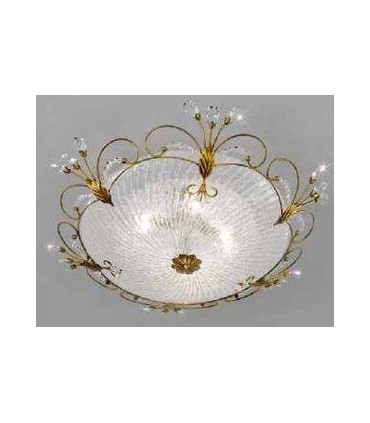 Светильник потолочный Kolarz Cornaro, Pure crystal, состаренное золото, 0118.14.GA.KPT 0118.14.GA.KPT