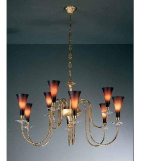Люстра Kolarz Scala, красное стекло, Pure crystal, золото, 0015.89.7.3 0015.89.7.3