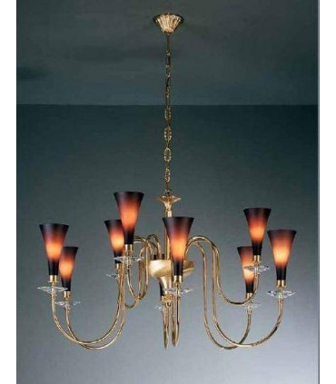 Люстра Kolarz Scala, красное стекло, Pure crystal, золото, 0015.89.7.3 0015.89.7.3